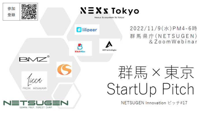 NETSUGEN Innovationピッチ ＃17～NEXsTokyo（東京都）×NETSUGEN（群馬県）コラボ企画～